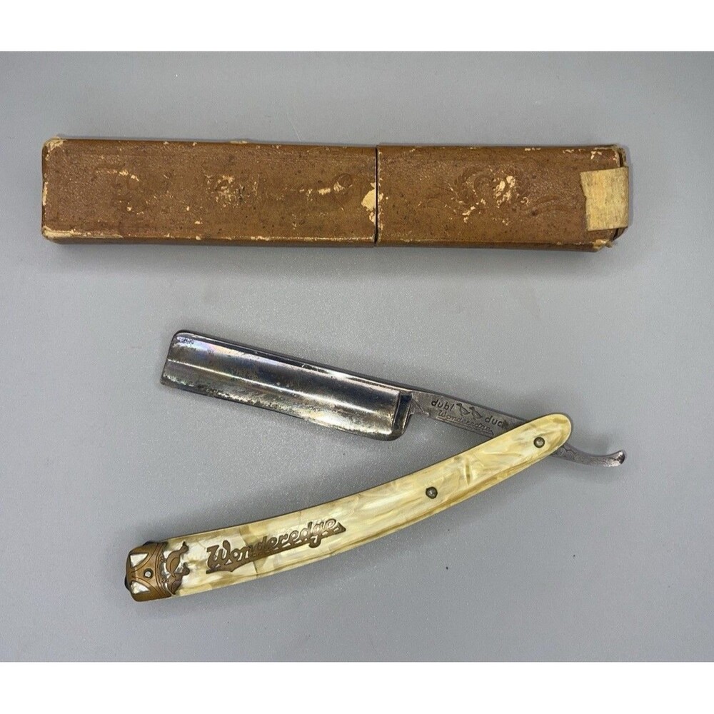 Dubl Duck Wonderedge Pearlduck Vintage Straight Edge Razor Solingen Germany